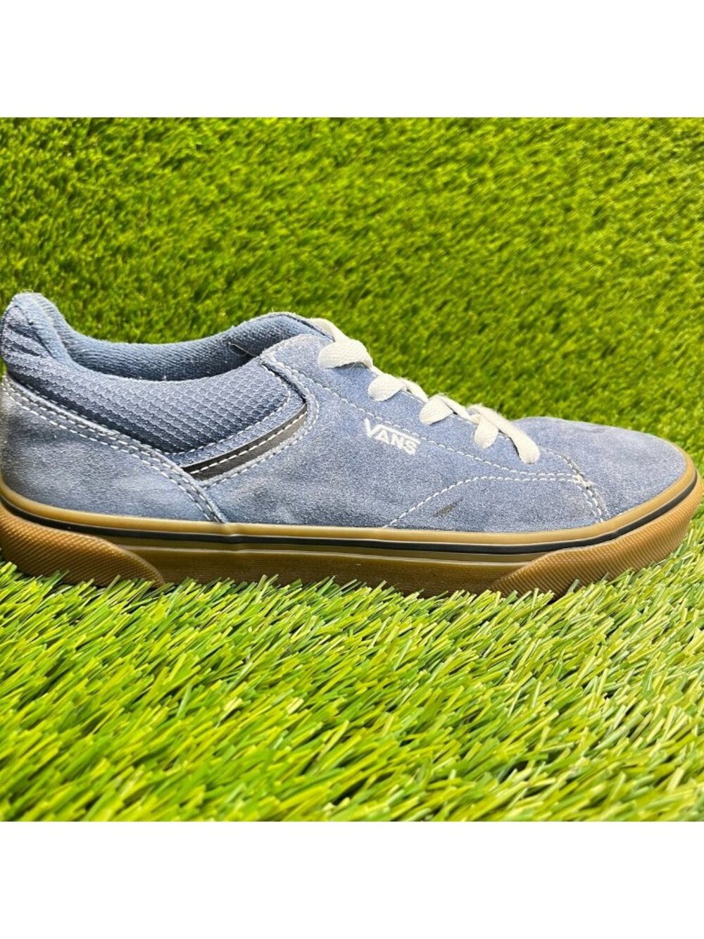 Vans Seldan Low Boys Size 5.5Y Blue Gum Athletic Suede Skate Shoes Sneakers